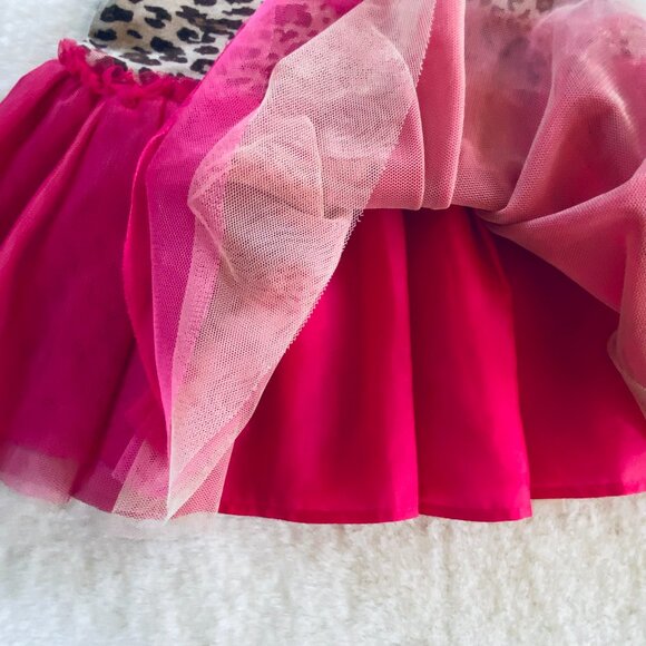 Bonnie Baby Leopard Print Pink Tulle Dress Girl's Size 18 months - Picture 4 of 7